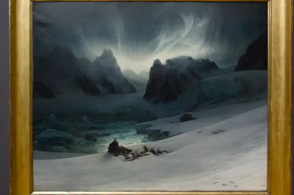 FRANÇOIS BIARD,  DELTAGARE I EN ARKTISK EXPEDITION MÅLADE DETTA NORRSKEN.