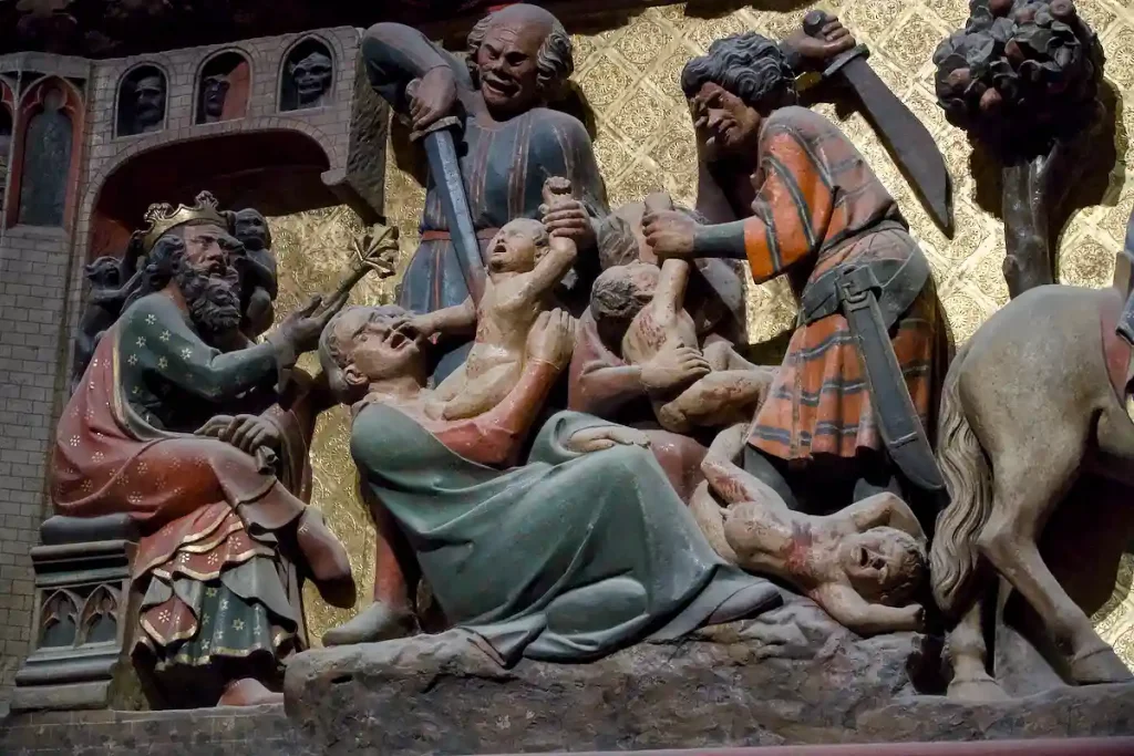 EPISODER UR JESU LIV. HÄR DRÄPER HERODES ALLA NYFÖDDA GOSSEBARN.